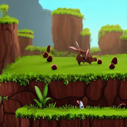 Image similar to screenshot of an indie game about rabbits