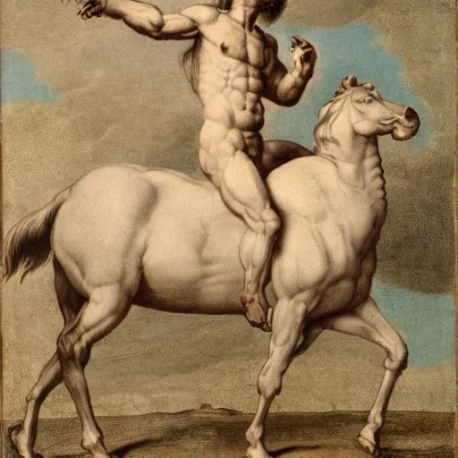 Image similar to Centaur with the body of a man and the head of a horse