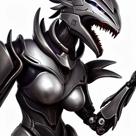 Prompt: close up headshot of a cute beautiful stunning anthropomorphic female robot dragon, with sleek silver metal armor, glowing OLED visor, facing the camera, high quality maw open and about to eat your pov, food pov, the open maw being highly detailed and soft, highly detailed digital art, furry art, anthro art, sci fi, warframe art, destiny art, high quality, 3D realistic, dragon mawshot, maw art, pov furry art, furry mawshot, macro art, dragon art, Furaffinity, Deviantart Eka's Portal, G6