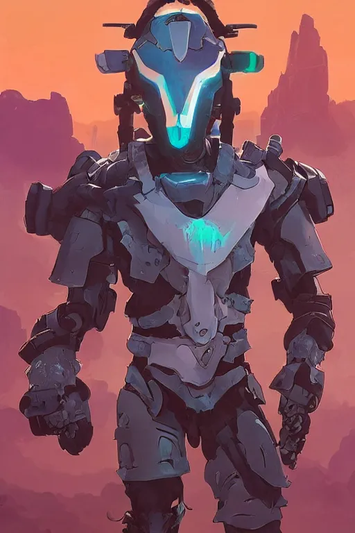 Image similar to combination suit armor aloy horizon forbidden west horizon zero dawn robot ninja mask helmet backpack tribal, art gta 5 comics, official fanart behance hd artstation by jesper ejsing, by rhads, makoto shinkai and lois van baarle, ilya kuvshinov, ossdraws radiating a glowing aura cgi rtx 2 0 2 2