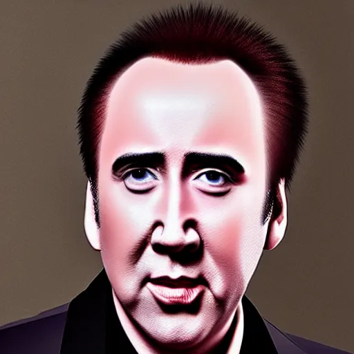 Prompt: Nicolas Cage on vaporwave album