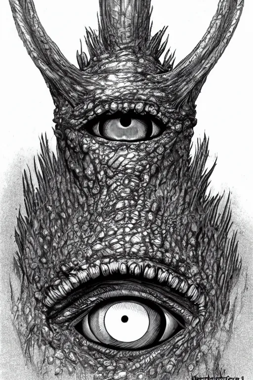 Image similar to eye eye humanoid figure monster, symmetrical, highly detailed, digital art, sharp focus, trending on art station, kentaro miura manga art style