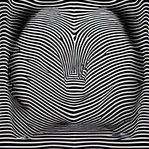 Image similar to a beautiful female face made of illusory motion dazzle camouflage perlin noise optical illusion