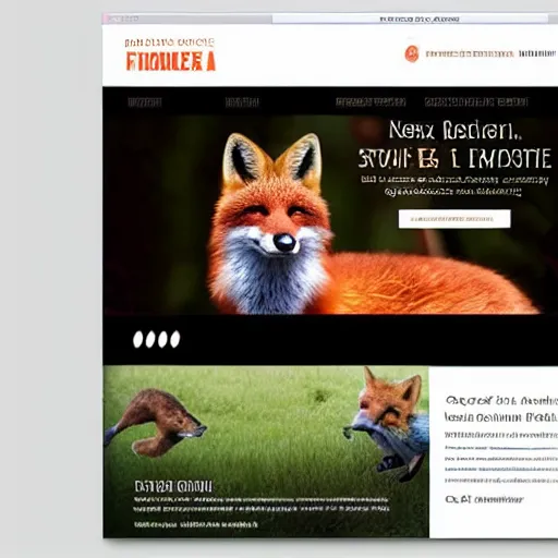 Image similar to web site home page template themed to foxes