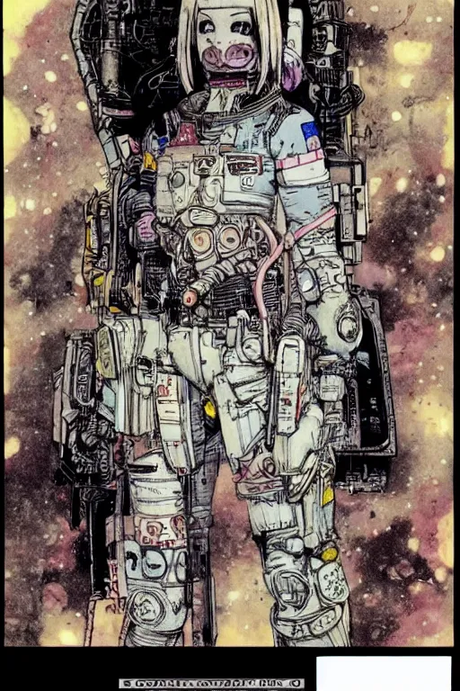 Prompt: a space - girl, 1 / 6 katsuya terada, cyberpunk