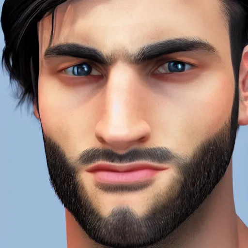 Image similar to a closeup shot of handsome esfand from twitch, gigachad, strong jawline, photorealism, 8k