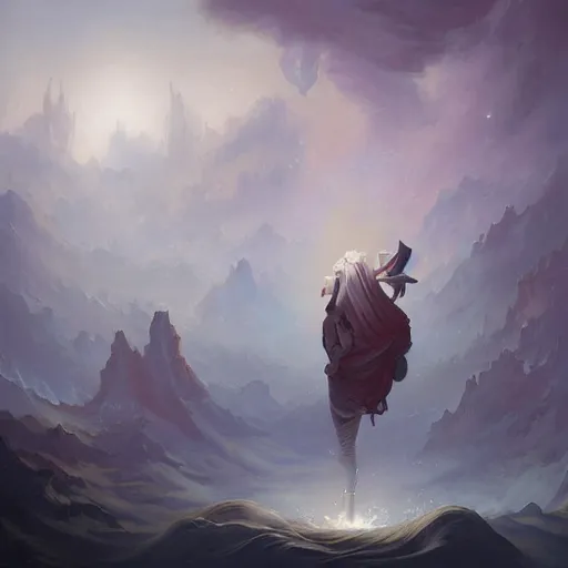 Image similar to a fantasy art painting by peter mohrbacher of a being of unknowable mystery