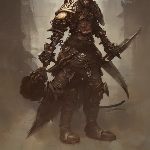 Image similar to steampunk rat warrior, by ruan jia