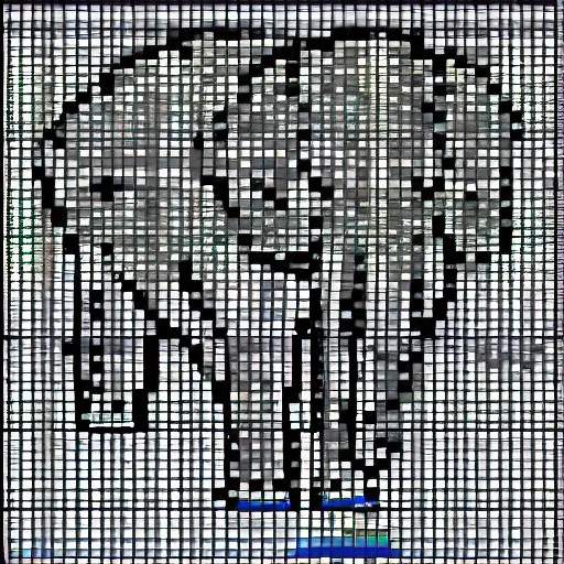 Image similar to an ultra pixelated elephant logo, 5 1 2 x 5 1 2 pixels.