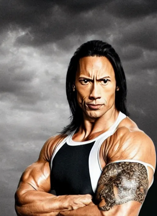 Prompt: Female Dwayne The Rock Johnson