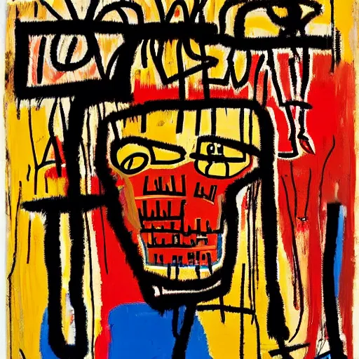 Image similar to a portrait of the weight of the world on your shoulders by jean - michel basquiat