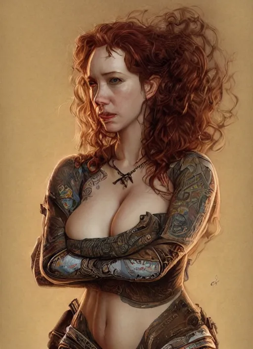 Prompt: Christina Hendricks as a ruggedly handsome skateboard girl, tasteful, intricate, elegant, highly detailed, centered, digital painting, artstation, concept art, smooth, sharp focus, illustration, artgerm, donato giancola, Joseph Christian Leyendecker, WLOP