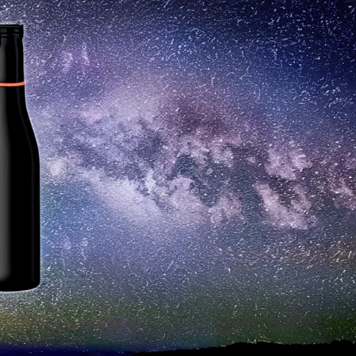 Prompt: the milky way inside a bottle.