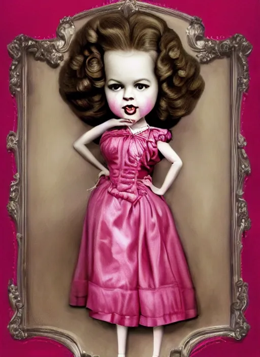 Prompt: shirley temple as a mark ryden doll, detailed digital art, trending on Artstation