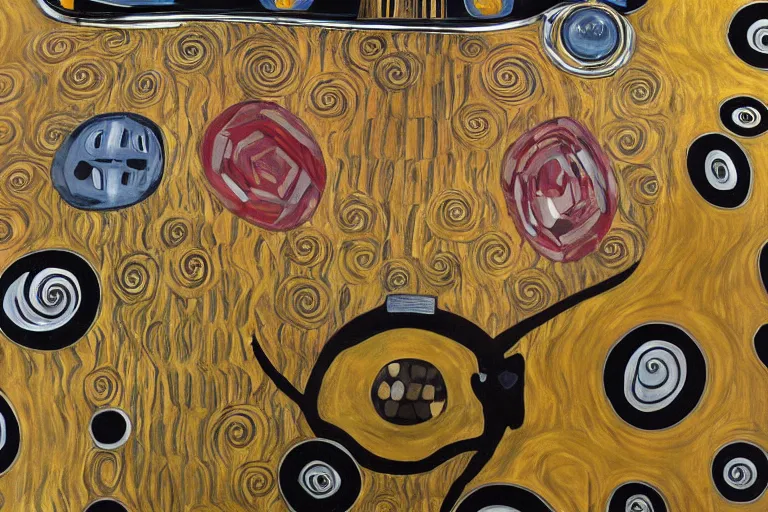 Image similar to gustav klimt vw beetle