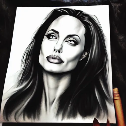 Image similar to “Angelina Jolie portrait, Kristen Reichert”