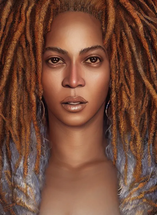 Image similar to beyonce, au naturel, hyper detailed, digital art, trending in artstation, cinematic lighting, studio quality, smooth render, fluorescent skin, unreal engine 5 rendered, octane rendered, art style by klimt and nixeu and ian sprigger and wlop and krenz cushart