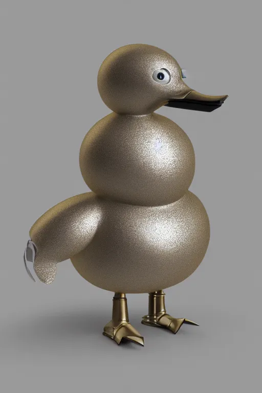 Image similar to robot duck concept, 3 d metallic ceramic, detailed, sharp focus, pastel, intricate, realistic, smooth, volumetric lighting, digital painting, by miyazaki