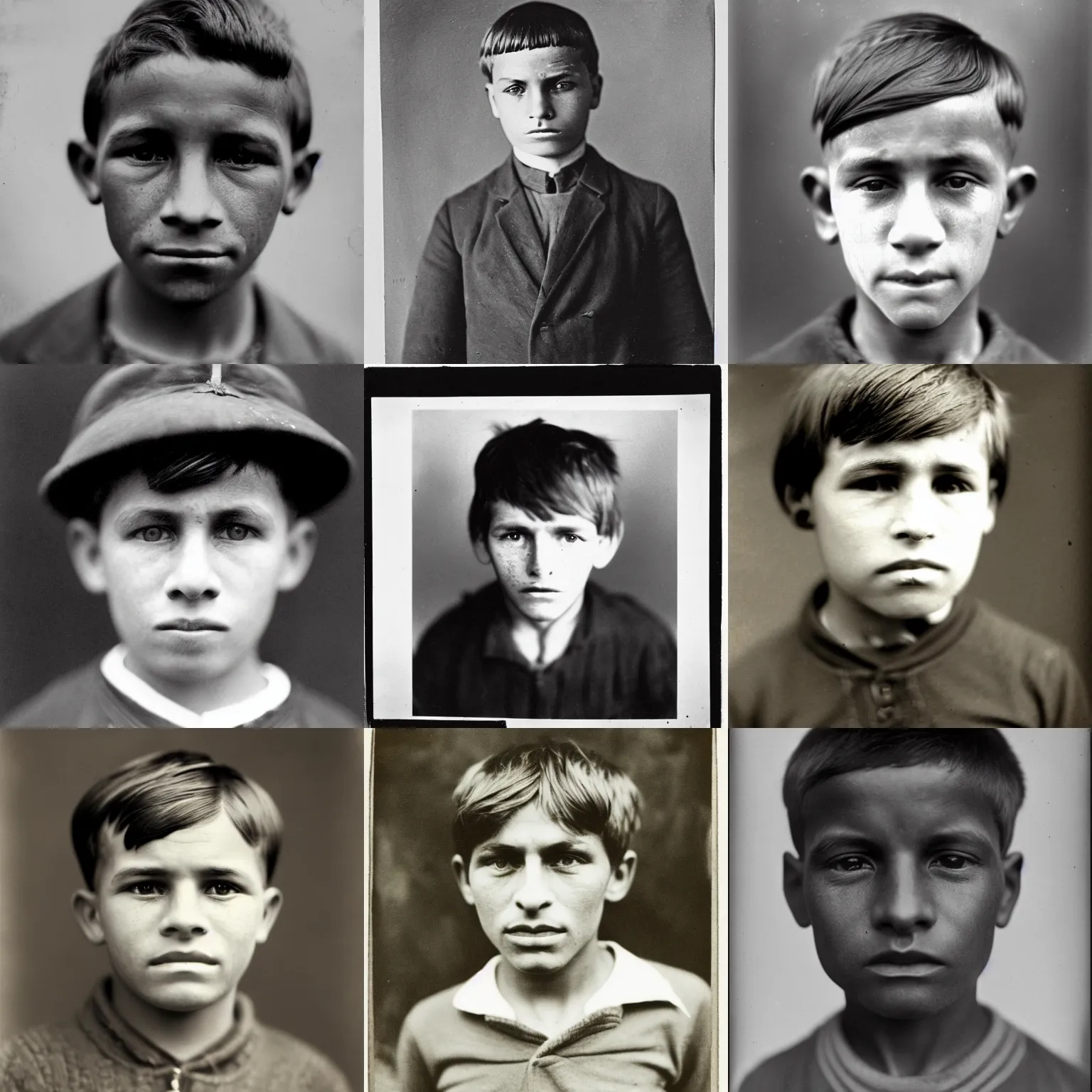 Prompt: facial portrait of a 1 3 year old boy, 1 9 1 7, photographed by stephen mccurry, national geograph