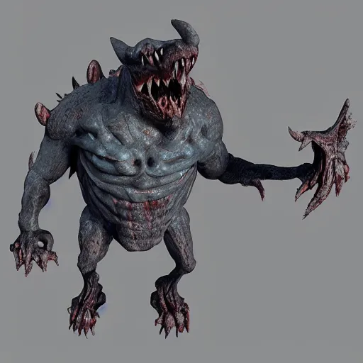 Image similar to monster demon, 3 d rendered