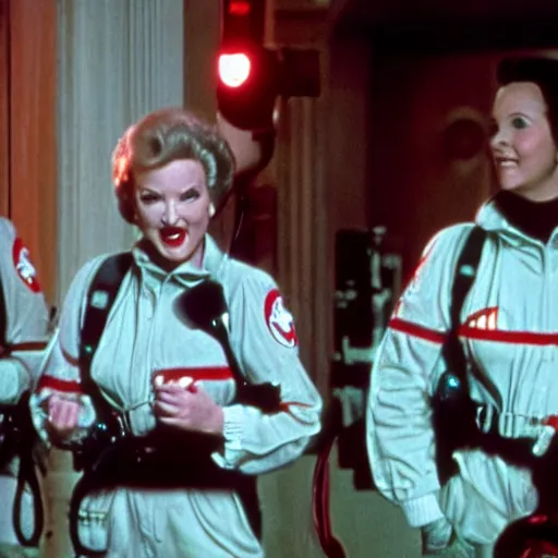 Image similar to stunning awe inspiring betty white as a ghostbuster in the movie ghostbusters, movie still 8 k hdr atmospheric lighting