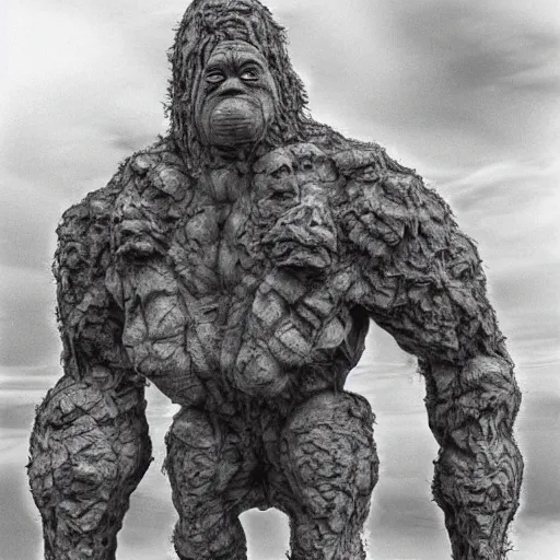 Prompt: ultra realistic and intricate detailed photograph of giant golem