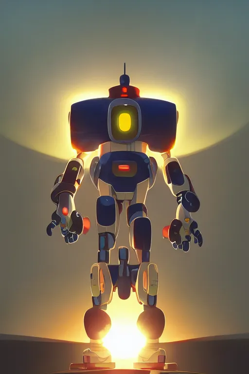 Image similar to metabots medabots medarotto medarot robot minimalist comics, behance hd by jesper ejsing, by rhads, makoto shinkai and lois van baarle, ilya kuvshinov, rossdraws global illumination ray tracing hdr radiating a glowing aura