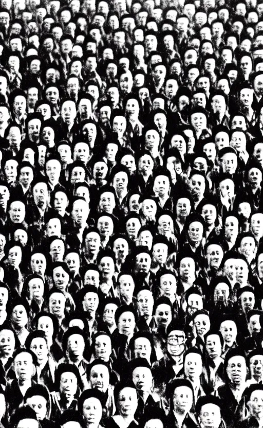 Image similar to mao zedong driving a crowd of skeletons