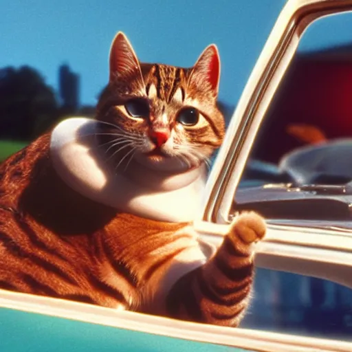 Image similar to close - up sports shot of cat in'herbie the love bug'film ( 1 9 6 8 ). imax, 7 0 mm, movie still