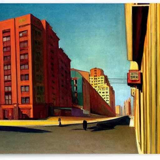 Image similar to sao paulo painted by edward hopper