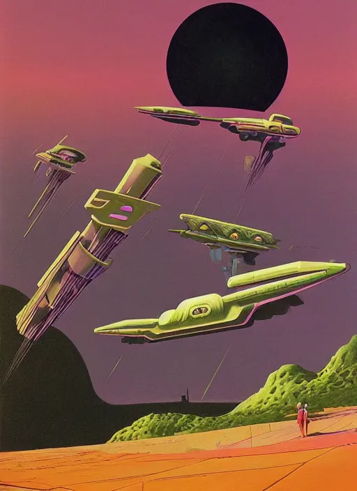 Prompt: ! dream retro futurism, solarpunk, artwork by roger dean, by dean ellis