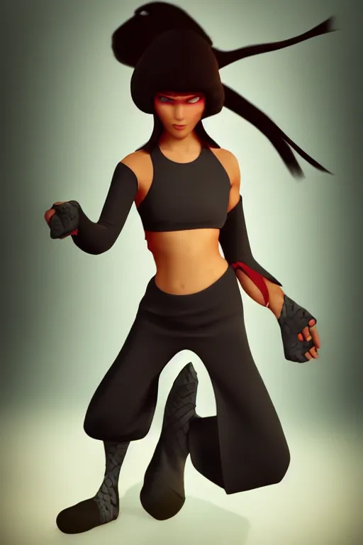 Image similar to a centered stylized render of a cool ninja, by dreamworks, by pixar, by viktoria gavrilenko, by leticia gillett, by lois van baarle, perfect face, 3 d, 8 k