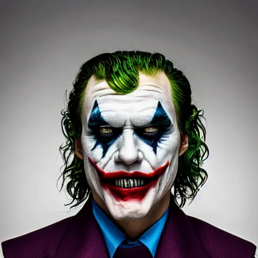 Image similar to professional portrait of the 2 0 1 9 joker wearing a imperial roman helmet, 8 k, very detailed, very intricate,