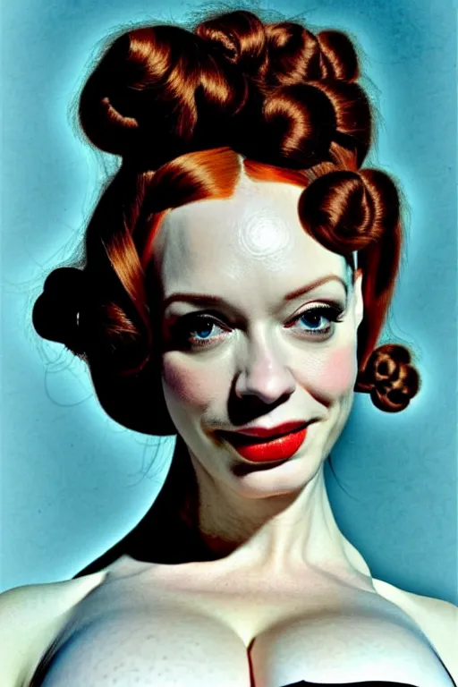 Image similar to christina hendricks by salvador dali