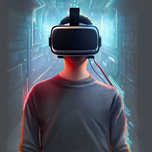 Image similar to futuristic vr headset, ready player one, metaverse, digital art, artstation