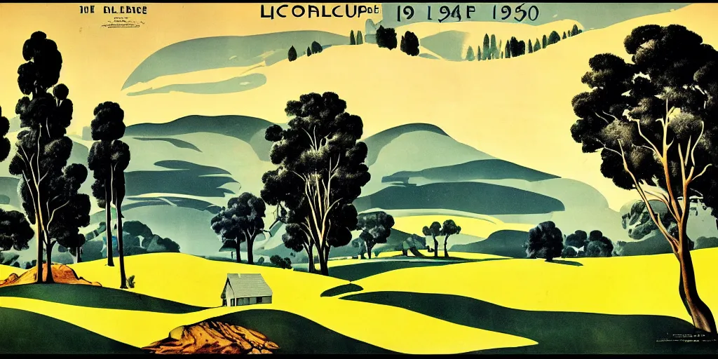 Image similar to landscape, 1 9 3 0 poster