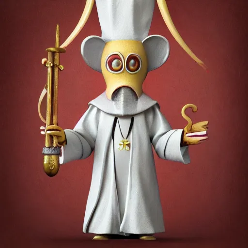 Image similar to anthropomorphic squid pope wearing a miter and holding a crosier, ultra detailed, 8 k, trending on artstation, award - winning art,