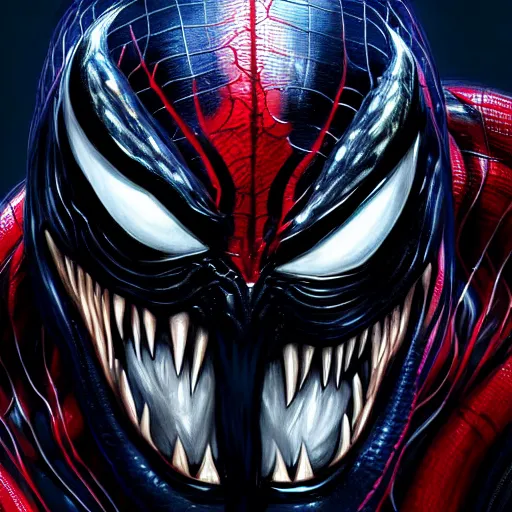 Image similar to venom from spiderman, perfect eyes, full body shot, portrait, vivid colors, elegant, concept art, sharp focus, digital art, Hyper-realistic, 4K, Unreal Engine, Highly Detailed, HD, Dramatic Lighting by Brom, trending on Artstation