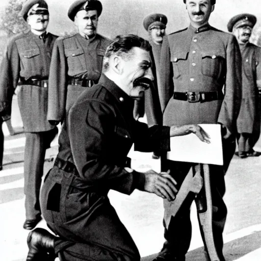 Image similar to Joseph Stalin on his knees