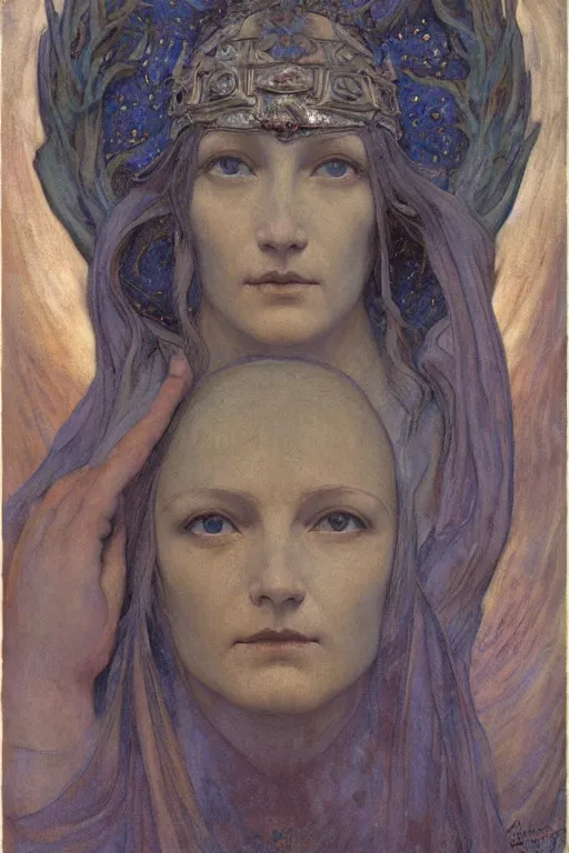 Image similar to goddess of the frozen earth, by Annie Swynnerton and Nicholas Roerich and jean delville, dramatic cinematic lighting , ornate headdress , flowing robes, lost civilizations, smooth, sharp focus, extremely detailed