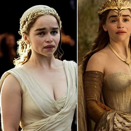 Image similar to Emilia Clarke as a Greek Goddess