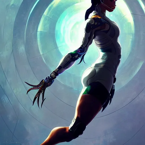 Prompt: cyborg Normani as aeon flux profile picture by Greg Rutkowski, dynamic pose, intricate, futuristic, fantasy, elegant, by Stanley Artgerm Lau, greg rutkowski, thomas kindkade, alphonse mucha, loish, norman Rockwell,