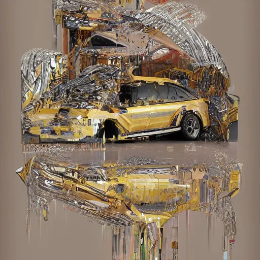 Image similar to car Ash Thorp khyzyl saleem car on the coronation of napoleon : medium size : in oil liquid, organic architecture small size forms structure : 7, u, x, y, o medium size forms: Kazimir Malevich forms : brutalist medium size forms: keyshot, unreal engine 5, high reflections oil, liquid high glossy, high specularity, ultra detailed, 4k, 8k, 16k