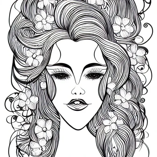 Image similar to Elegant women's faces in one line art style with flowers.Continuous line art in minimalistic style for prints, tattoos, posters, textile, cards etc. Beautiful female fashion face Vector