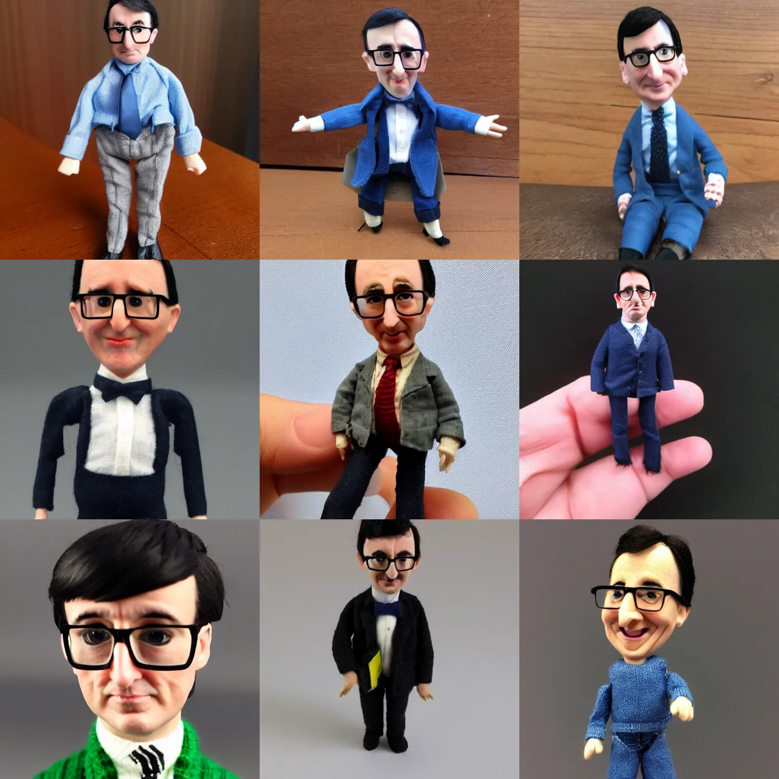 Prompt: collectible miniature handmade john oliver doll