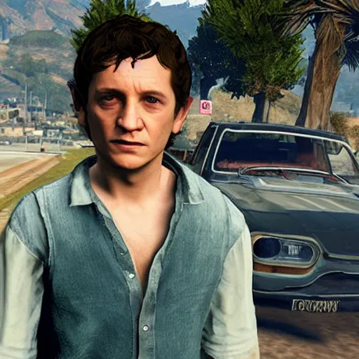 Prompt: Frodo in GTA 5