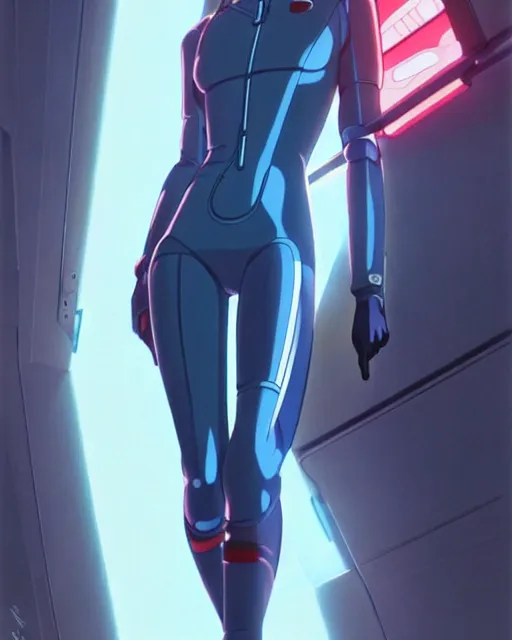 Image similar to girl wearing eva plugsuit | | very very anime!!!, fine - face, audrey plaza, realistic shaded perfect face, fine details. anime. realistic shaded lighting poster by ilya kuvshinov katsuhiro otomo ghost - in - the - shell, magali villeneuve, artgerm, jeremy lipkin and michael garmash and rob rey