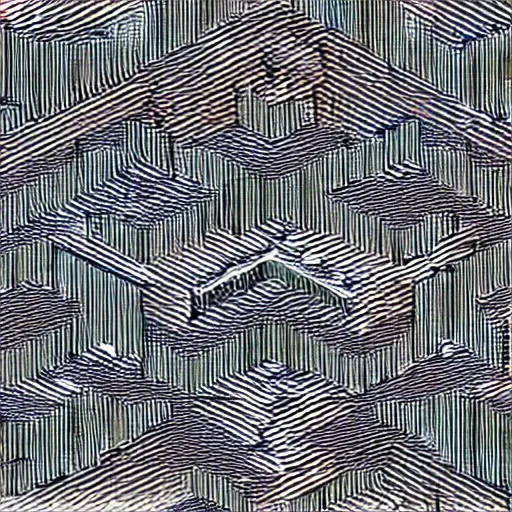 Image similar to brutalist sounds waves in infinite recursion