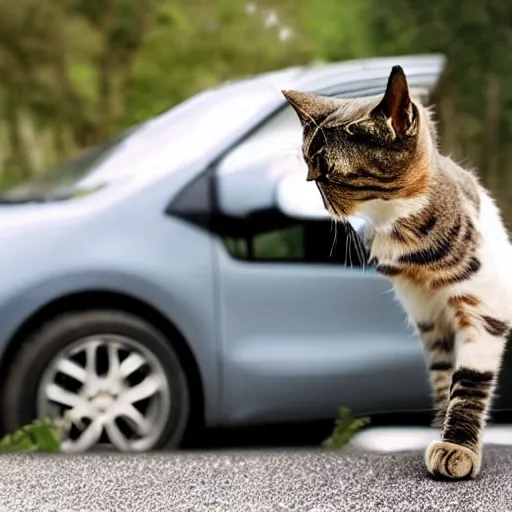 Image similar to cat driving a car