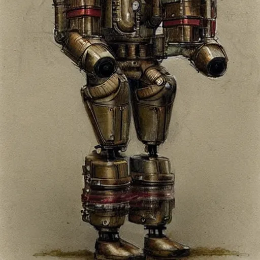 Prompt: (((((((((((giant retro human shaped robot steampunk))))))))))) . muted colors. by Jean-Baptiste Monge !!!!!!!!!!!!!!!!!!!!!!!!!!!!!!!!!!!!!!!!